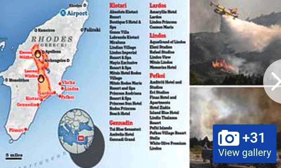 Rhodes hysteria: Just 42 hotels have been shut by wildfires as Greece says tourists SHOULD still come to island and Brits say there’s ‘nothing to worry about’- despite alarmist warnings including easyJet pilot who told crying holidaymakers to get off