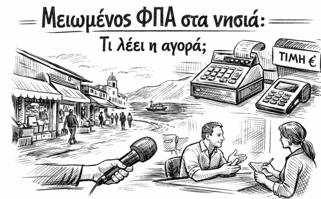 Επαναφορά μειωμένων συντελεστών ΦΠΑ στα νησιά από το 2026 – Ανάσα για τους πολίτες ή χαμένη ευκαιρία στην αγορά; – Ρεπορτάζ από την αγορά της Καλύμνου